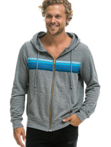 5 Stripe Hoodie Grey/ Blue