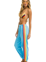 5 stripe sweatpant sky/neon