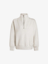 Hawley Half Zip Sweatshirt Ivory Marl