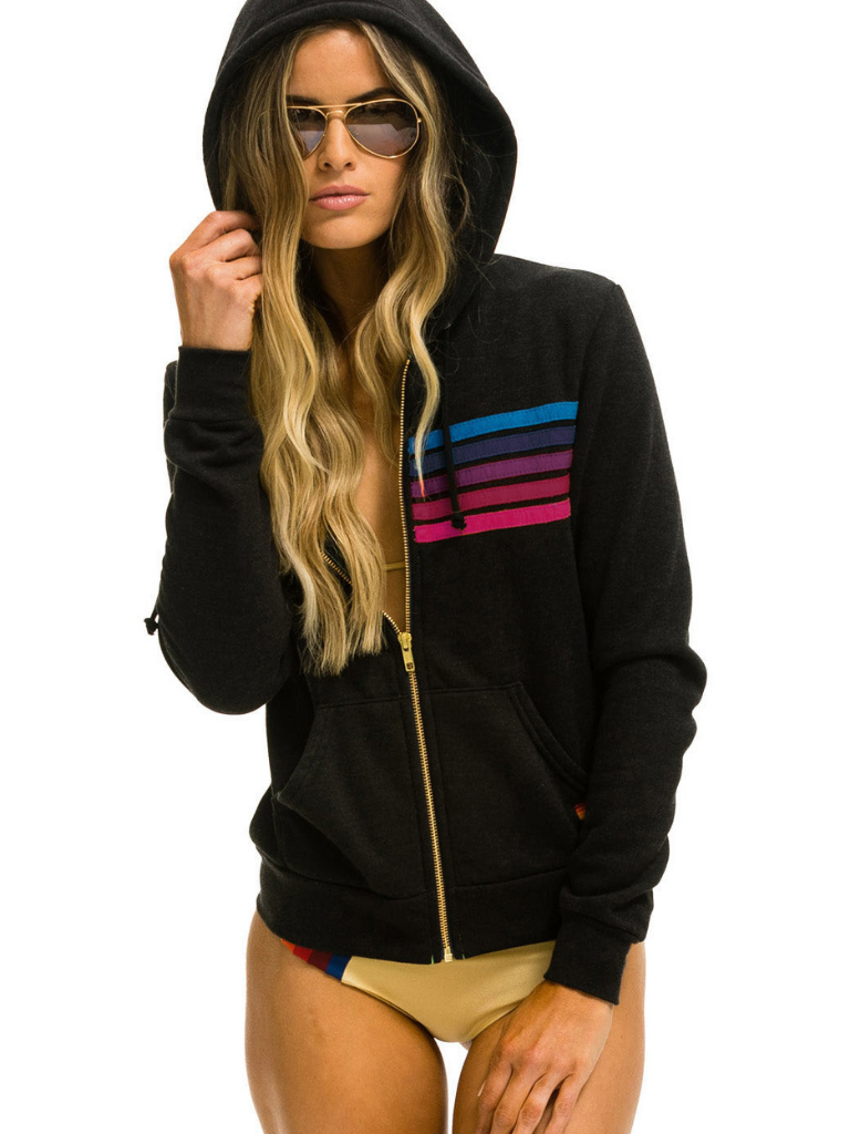 Stripe Hoodie Black/Pink Purple – SWEAT CHIC