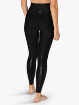 High Rise Legging in Black Foil Speckle