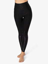 High Rise Legging in Black Foil Speckle