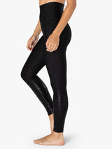 High Rise Legging in Black Foil Speckle