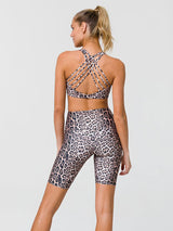 Leopard High Rise Bike Short