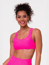 Neon Pink Selenite Mudra Bra