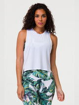 Tempo Crop Tank White