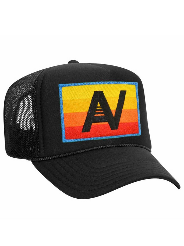 Rainbow Logo Trucker Hat Black