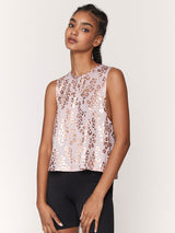 Lux Cheetah Active Crop Tank
