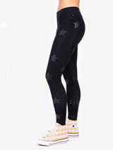 Black Foil Star Leggings