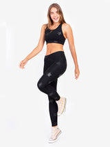 Black Foil Star Leggings