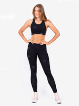 Black Foil Star Leggings