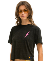 Bolt Stitch Boyfriend Tee Black/Pink