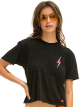 Bolt Stitch Boyfriend Tee Black/Pink