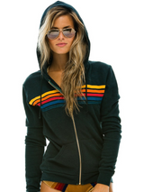 5 Stripe Hoodie Charcoal