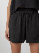 Leighton Cotton Gauze Short Black
