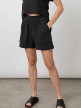 Leighton Cotton Gauze Short Black