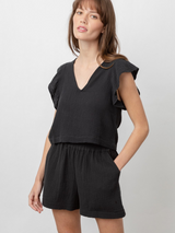 Leighton Cotton Gauze Short Black
