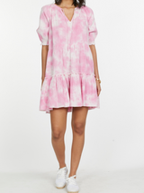 Pink Tie Dye Mini Dress