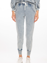 Ruffle Denim Sweatpant