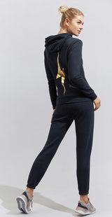 Charcoal Gold Bolt Hoodie