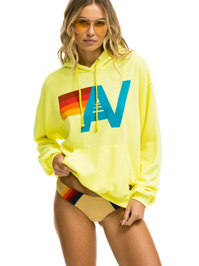 AV Logo Hoodie Relaxed Neon Yellow