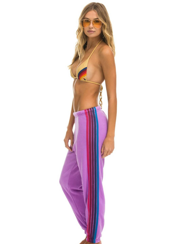 Aviator 5 Stripe Sweatpant Neon Purple