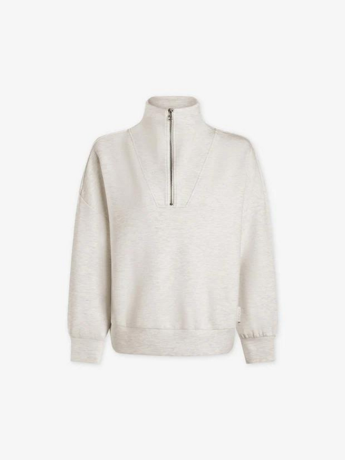 Hawley Half Zip Sweatshirt Ivory Marl – SWEAT CHIC