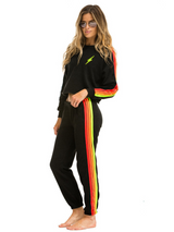 Black/Neon Stripe Sweatpants