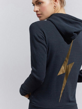 Charcoal Gold Bolt Hoodie