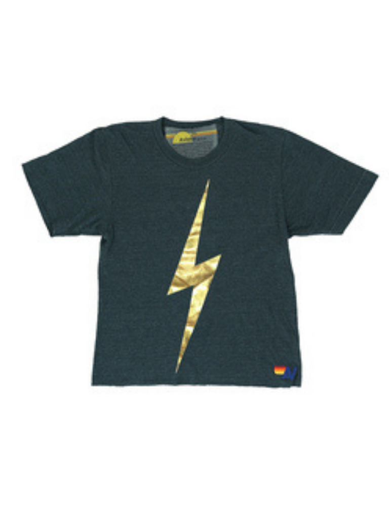 Charcoal Gold Bolt Tee