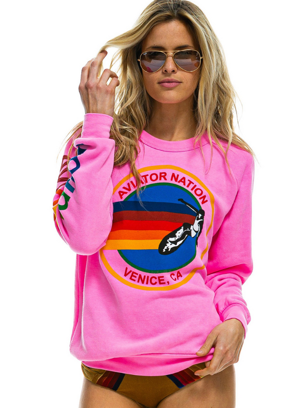 Logo Crew Sweatshirt Neon Pink