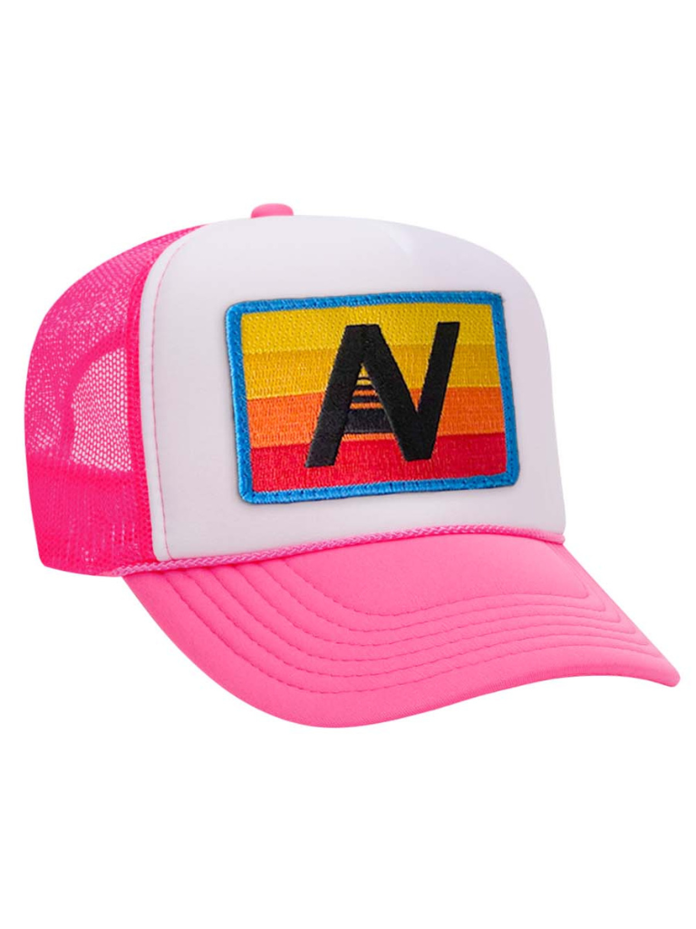 Neon Pink Trucker Hat AN Logo