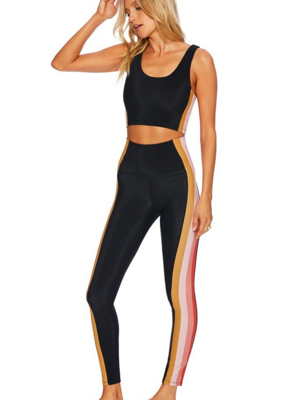 Coral top workout leggings