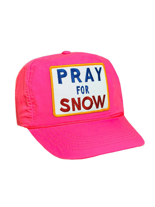 Pray for Snow Trucker Hat Neon Pink