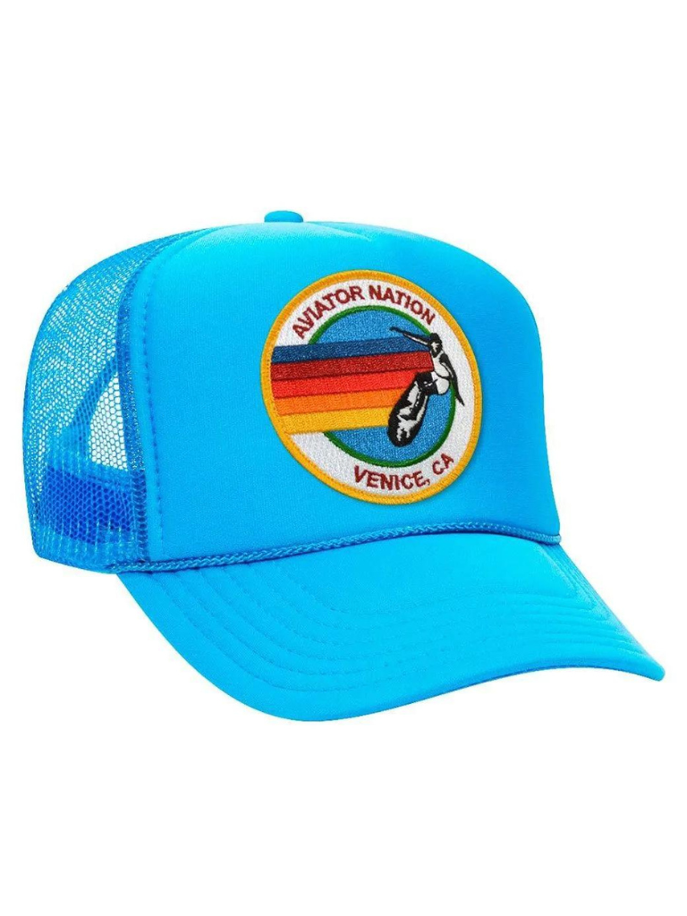 Logo Trucker Hat Neon Blue